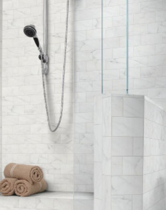 Shower system installed in bathroom