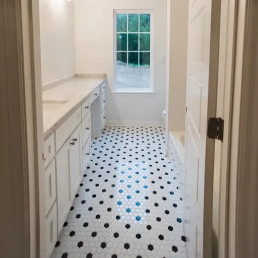 black and white tile bathroom 